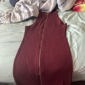 Burgundy Plus size forever 21 dress with zipper in the middle